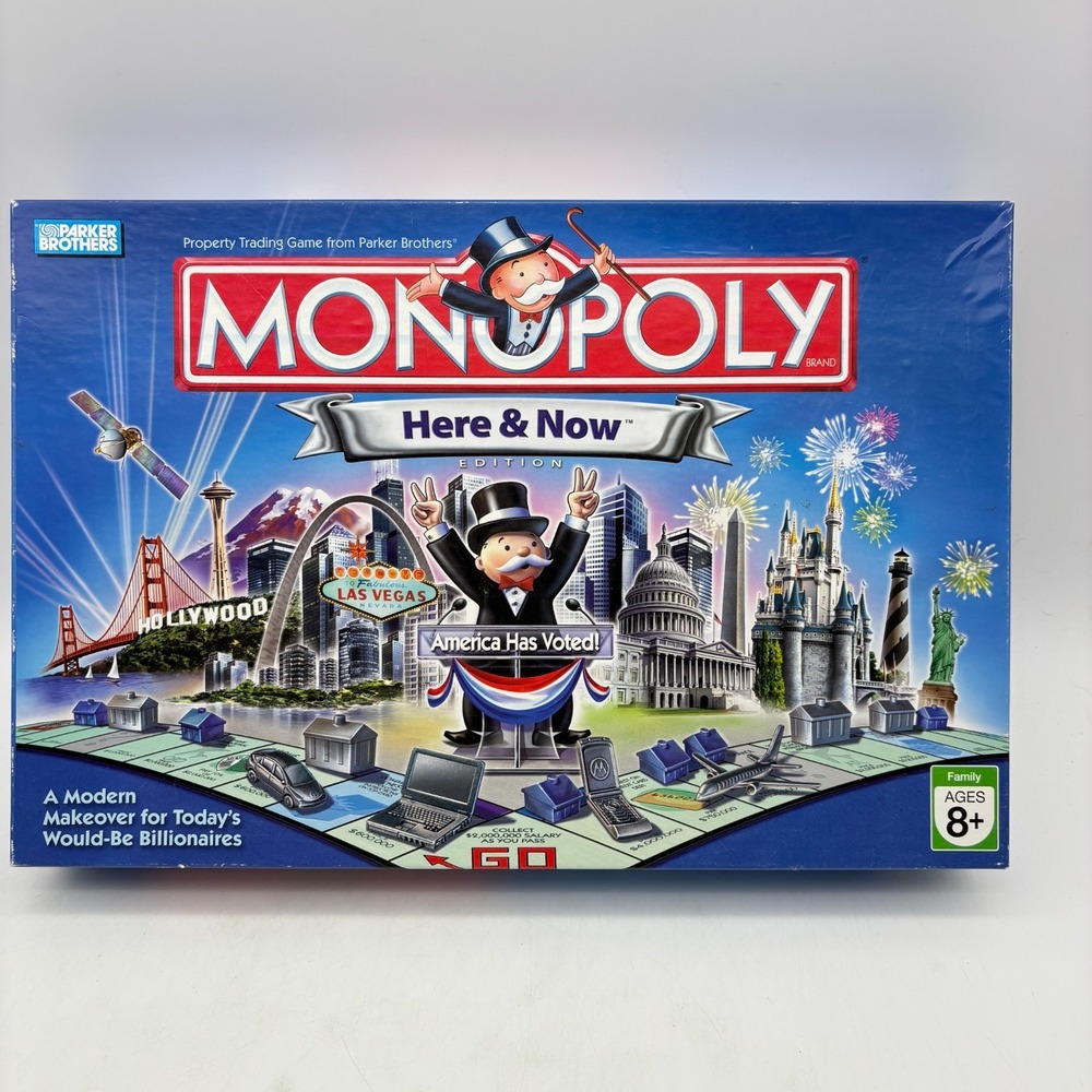 Monopoly Here and Now Edition COMPLETE Parker Brothers 2006 USA America Cities